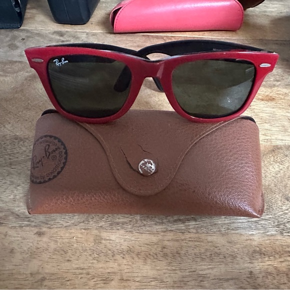 Vintage Ray Ban Wayfarers in Solid Red - Picture 2 of 6